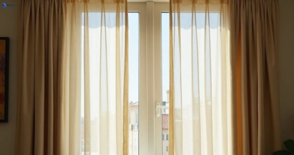 Dusty and dull curtains in eastwood-nsw before steam cleaning